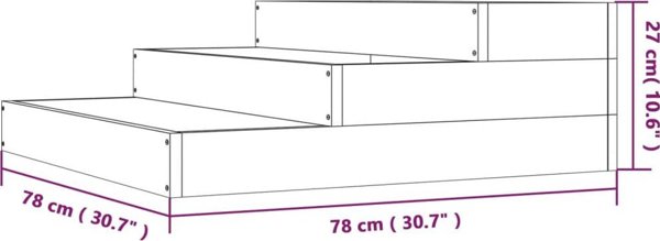 vidaXL Λευκή γλάστρα, 78x78x27 εκ., από μασιφ πεύκο