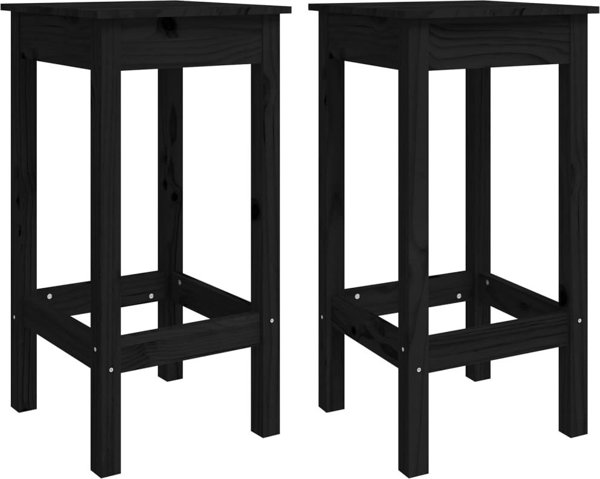 vidaXL Σετ 2 Μπαρ Σκαμπό, 40x40x78 εκ., Μασίφ Πεύκο