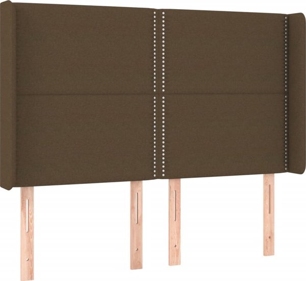 vidaXL Κρεβάτι Κοντινεντάλ με Στρώμα, Καφέ, 140x200 cm, Υφασμάτινο