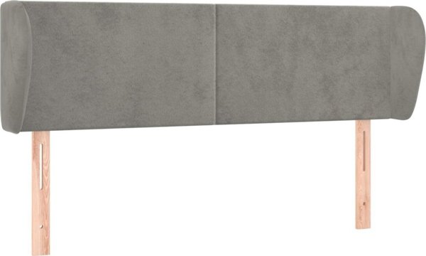 vidaXL Κεφαλαριά uszak βελούδινη ανοιχτό γκρι 147x23x78/88 cm