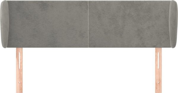 vidaXL Κεφαλαριά uszak βελούδινη ανοιχτό γκρι 147x23x78/88 cm