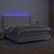vidaXL Lozko kontynentalne z materacem i LED, biala ekoskora 160x200cm