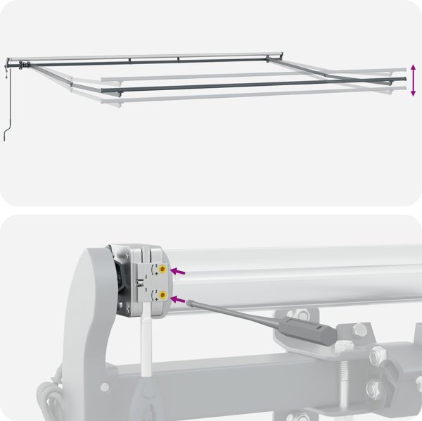 vidaXL Czerwona automatyczna chowana markiza 400x300 cm