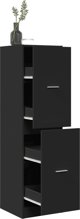 vidaXL Φαρμακείο, μαύρο, 40x41x144,5 εκ, ξύλο MDF