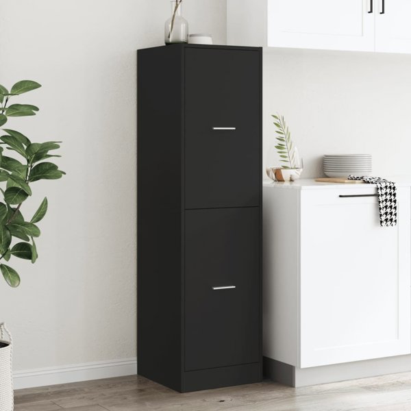 vidaXL Φαρμακείο, μαύρο, 40x41x144,5 εκ, ξύλο MDF