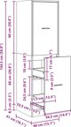 vidaXL Φαρμακείο, μαύρο, 40x41x144,5 εκ, ξύλο MDF