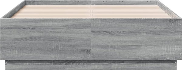 vidaXL Rama κρεβατιού Sonoma γκρι δρυς, 120x190 cm, ξυλώδες υλικό