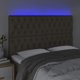 vidaXL Kefalari krevatiou me LED taupe, 144x7x118/128 cm, yfasma