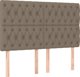 vidaXL Kefalari krevatiou me LED taupe, 144x7x118/128 cm, yfasma