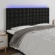 vidaXL Κεφαλάρι για κρεβάτι, Μαύρο, 180x5x118/128 cm, Συνθετικό Δέρμα