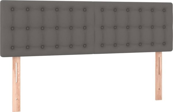 vidaXL 2 Τεμάχια Κεφαλάρια Κρεβατιού, Γκρι, 72x5x78/88 cm, Συνθετικό Δέρμα