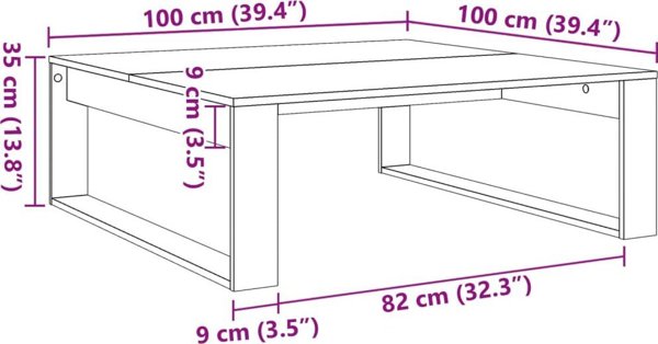 vidaXL vidaXL Stolik kawowy, kolor starego drewna, 100x100x35 cm