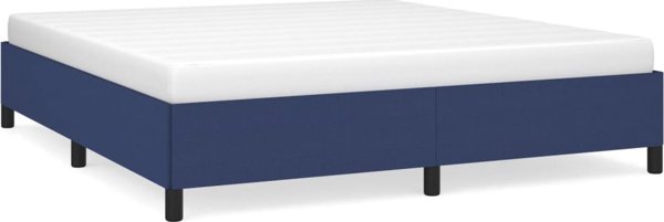 vidaXL Rama κρεβατιού μπλε 160x200 εκ. επενδυμένη με ύφασμα