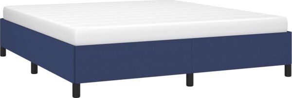 vidaXL Rama κρεβατιού μπλε 160x200 εκ. επενδυμένη με ύφασμα