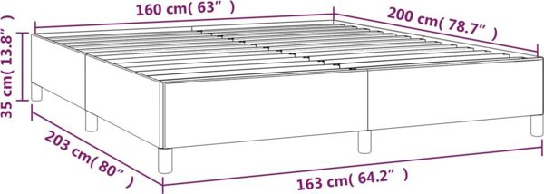 vidaXL Rama κρεβατιού μπλε 160x200 εκ. επενδυμένη με ύφασμα