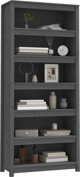 vidaXL Βιβλιοθήκη, γκρι, 80x35x183 εκ., μασίφ ξύλο πεύκου