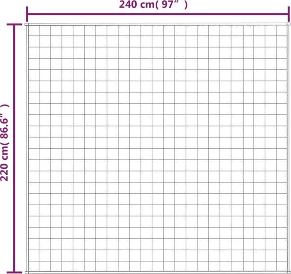 vidaXL Κουβέρτα με βαρίδια, κρεμ, 220x240 εκ, 11 κιλά, ύφασμα