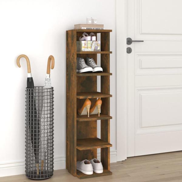 vidaXL Stojak na buty, przydymiony dab, 25x27x102 cm