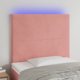 vidaXL Zaglowek do lozkou me LED, roz, 90x5x118/128 cm, aksamit