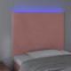 vidaXL Zaglowek do lozkou me LED, roz, 90x5x118/128 cm, aksamit