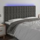 vidaXL Zaglowek do lozkaw z LED, ciemnoszary, 160x5x118/128 cm, aksamit