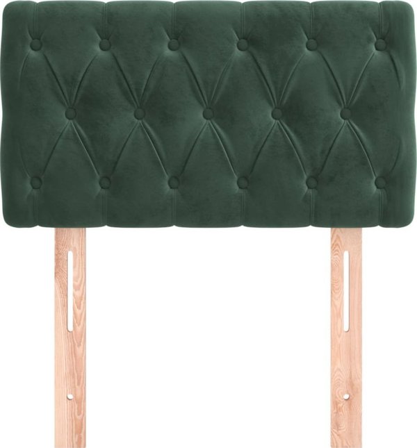 vidaXL Κεφαλάρι κρεβατιού σκούρο πράσινο 80x7x78/88 cm βελούδινο