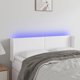 vidaXL Zaglowek do lozka z LED, bialy, 147x16x78/88 cm, sztuczna skora