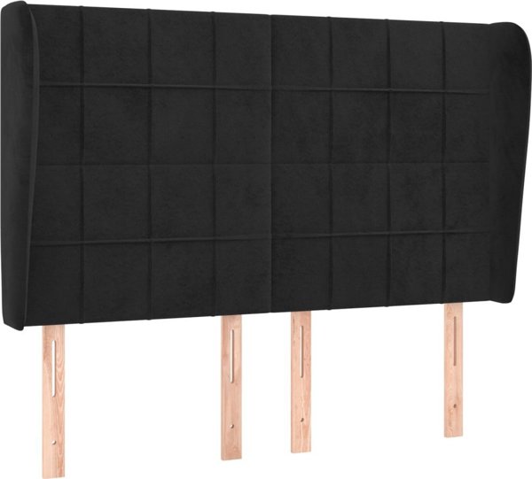 vidaXL Κεφαλάρι uszak, μαύρο, 147x23x118/128 εκ., βελούδο