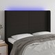 vidaXL Zaglowek do lozka z LED, czarny, 147x16x118/128cm, tkanina