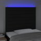 vidaXL Κεφαλάρι κρεβατιού με LED, μαύρο, ύφασμα 80x5x118/128 cm