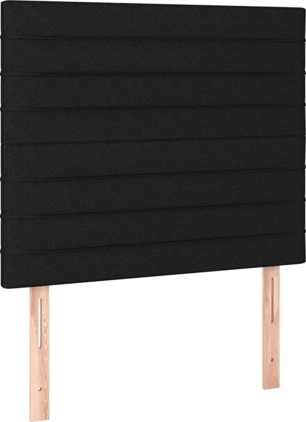 vidaXL Κεφαλάρι κρεβατιού με LED, μαύρο, ύφασμα 80x5x118/128 cm