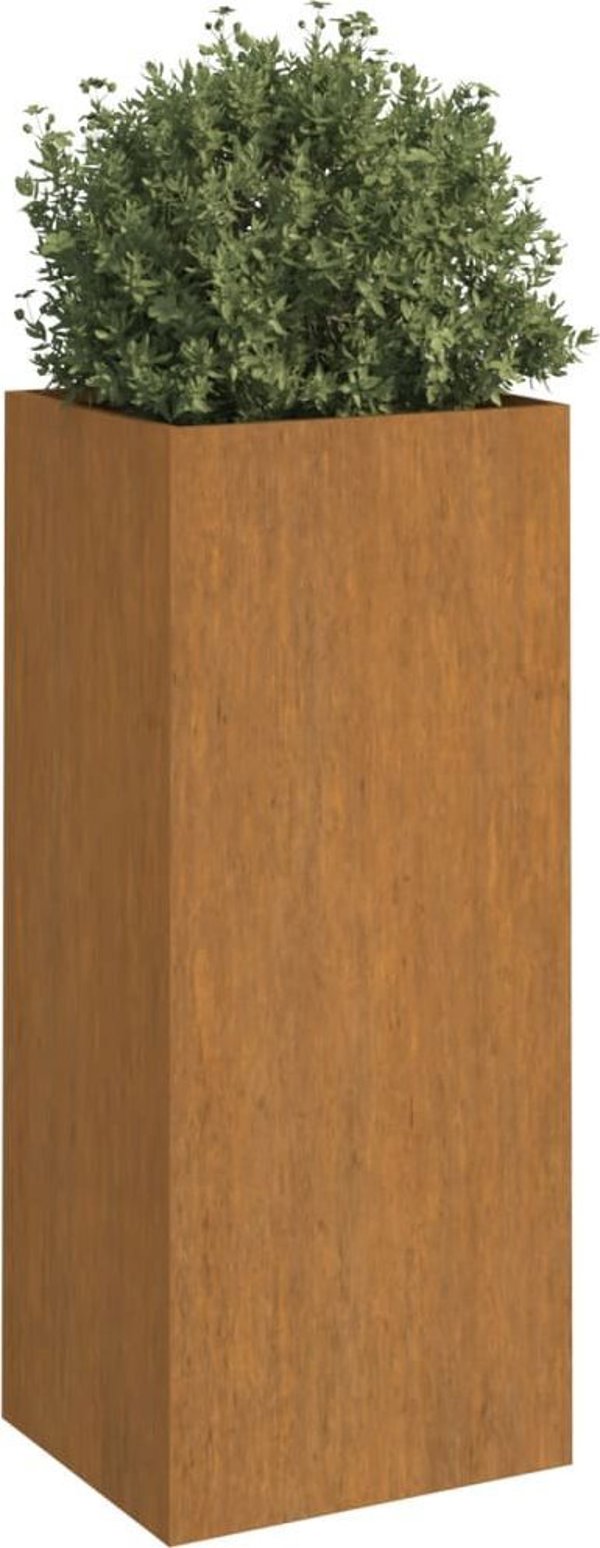 vidaXL Donica, szara, 32x27,5x75 cm, stal kortenowska