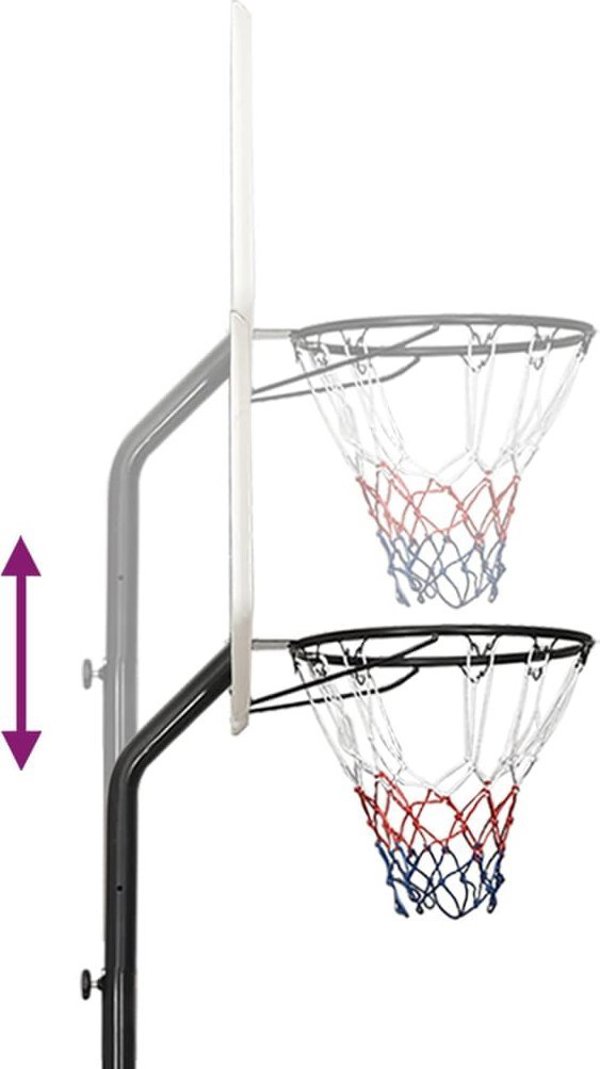 vidaXL Στήριγμα για μπάσκετ, λευκό, 282-352 cm, πολυαιθυλένιο