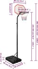 vidaXL Στήριγμα για μπάσκετ, λευκό, 282-352 cm, πολυαιθυλένιο
