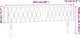 vidaXL Κεφαλάρι κρεβατιού με LED, μπλε, 203x16x78/88 εκ., ύφασμα