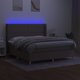 vidaXL Κρεβάτι Κοντινεντάλ με Στρώμα, Taupe, 180x200 cm, Υφασμάτινο