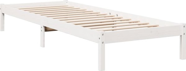 vidaXL Μακρύτερο κρεβάτι χωρίς στρώμα, λευκό, 80x210 cm, πεύκο