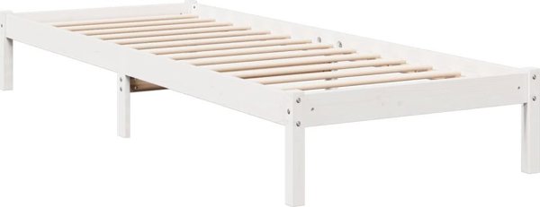 vidaXL Μακρύτερο κρεβάτι χωρίς στρώμα, λευκό, 80x210 cm, πεύκο