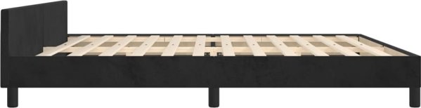 vidaXL Ράμα κρεβατιού με κεφαλάρι, μαύρο, 200x200 cm, βελούδο