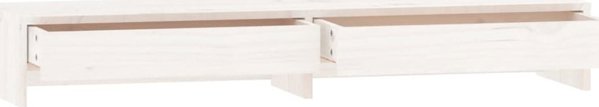 vidaXL Βάση για οθόνη, λευκή, 100x27x15 εκ., από μασίφ πεύκο