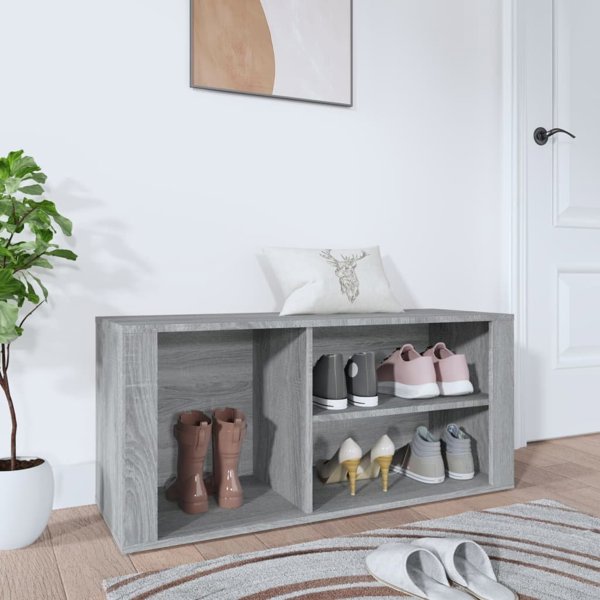 vidaXL Ντουλάπι παπουτσιών, γκρι βελανιδιά Sonoma, 100x35x45 εκ.