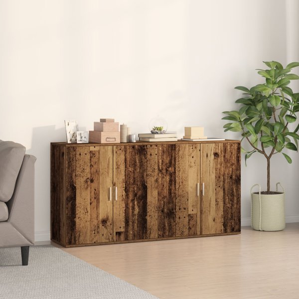 vidaXL Komody 2 τεμ. παλαιωμένο ξύλο 79x38x80 cm ξύλο μηχανικής επεξεργασίας