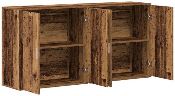 vidaXL Komody 2 τεμ. παλαιωμένο ξύλο 79x38x80 cm ξύλο μηχανικής επεξεργασίας
