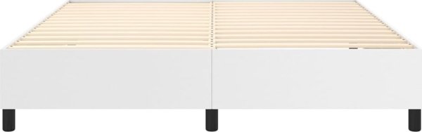 vidaXL Κρεβάτι κοντινεντάλ, λευκό, 160x200 cm, επενδυμένο με τεχνητό δέρμα