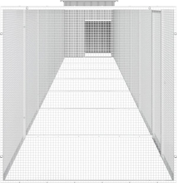 vidaXL Κλουβί για κοτόπουλα, γκρι, 800x91x100 cm, ατσάλι