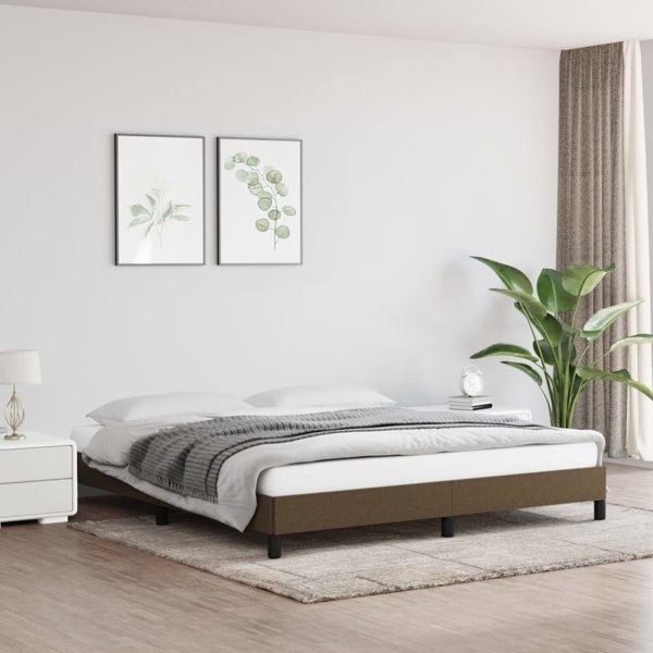 vidaXL Rama lozka, ciemnobrazowa, 180 x 200 cm, obita tkanina