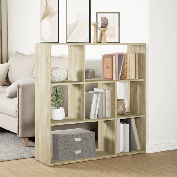vidaXL Rafak me diaplastira, drepni sonoma, 102x29x103,5 cm