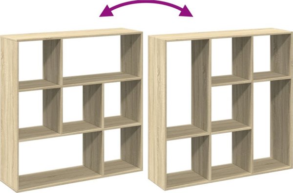 vidaXL Rafak me diaplastira, drepni sonoma, 102x29x103,5 cm