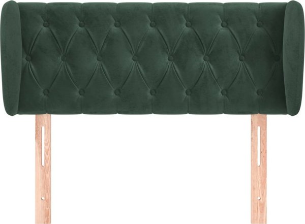 vidaXL Προσκέφαλο uszak, σκούρο πράσινο, 103x23x78/88 cm, βελούδινο
