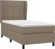 vidaXL Κοντινεντάλ κρεβάτι με στρώμα taupe 90x200 cm ύφασμα